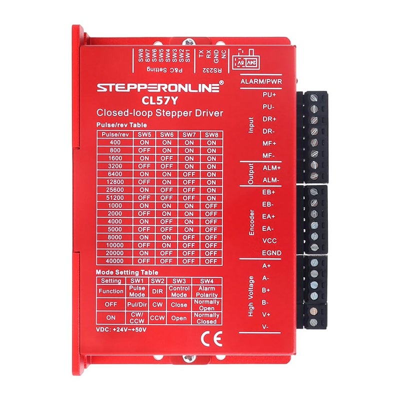 STEPPERONLINE Closed Loop Stepper Motor 1 Axis CNC KIT 3.0 Nm/424.92oz.in 5.0A Nema 23 Motor with 1.5 Meter Cables & 0-7.0A 24-50VDC Closed Loop Stepper Driver CL57Y-V20 - Image 3